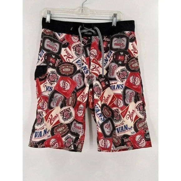 Vans Off The Wall Mens Logo All Oved Print Board Shorts Size 30 EXCELLENT UC - Picture 2 of 10
